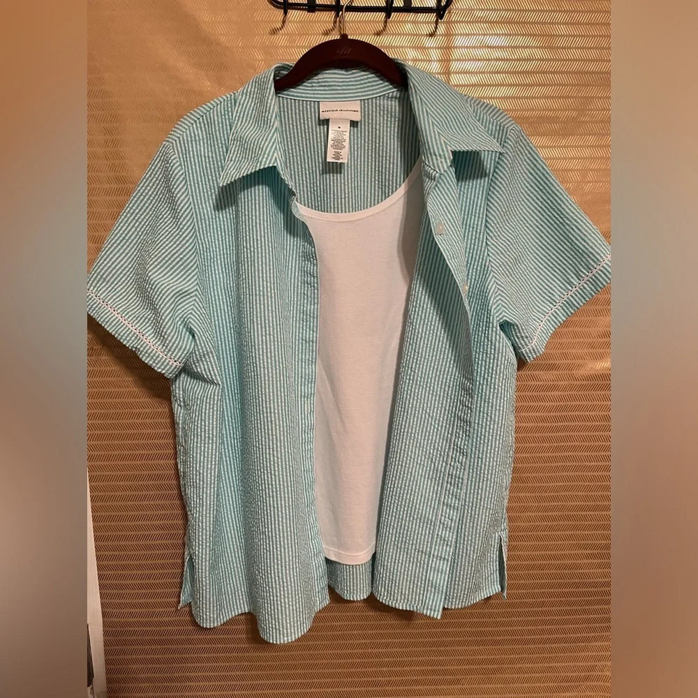 ALFRED DUNNER~FAUX TEAL TOPPER W TANK~M